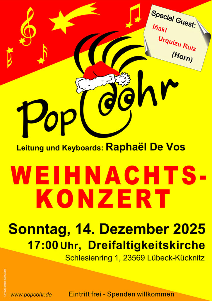 Einladung zum Weihnachtskonzert am 14.12.2025